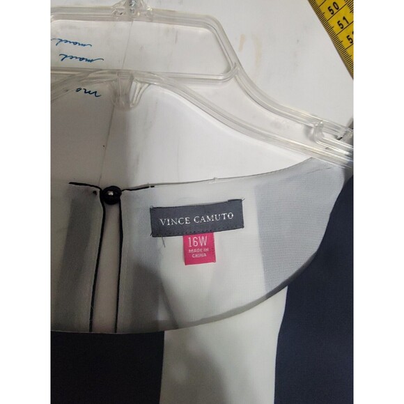 Women Vince Camuto Blue White Stripe Dress Plus 20 Drawstring Waist - Picture 3 of 6